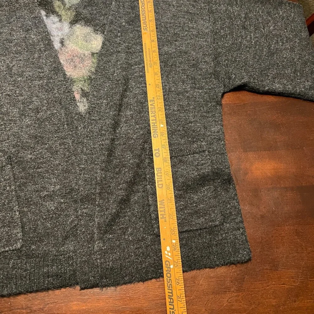 Felted Floral design Cardi by Saccharine of New York size L - Picture 10 of 11